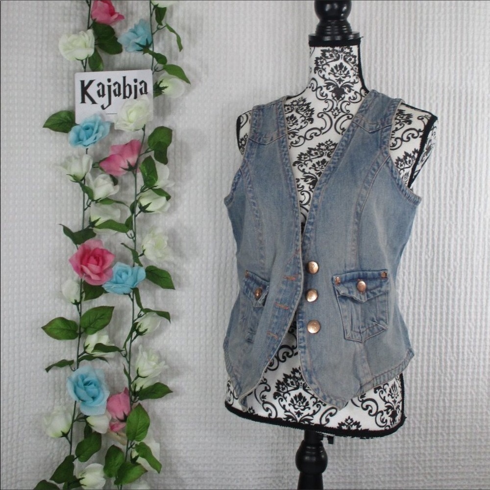 BILL BLASS Jean Vest Size Medium